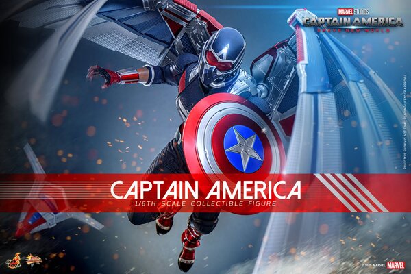 Captain America: Brave New World 1/6th scale Captain America Figure From Hot Toys