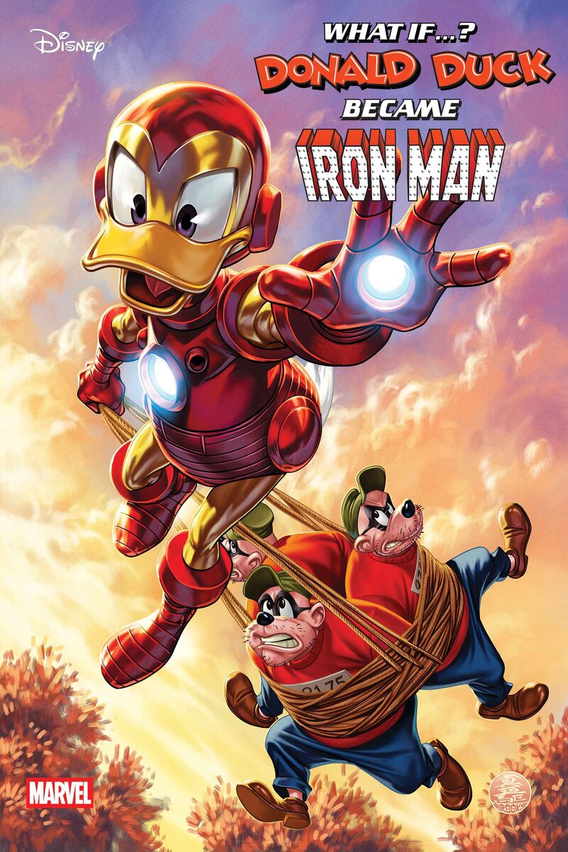 Donald Duck Takes Flight As Marvel's Armored Avenger In Marvel And Disney: What If…? Donald Duck Became Iron Man #1