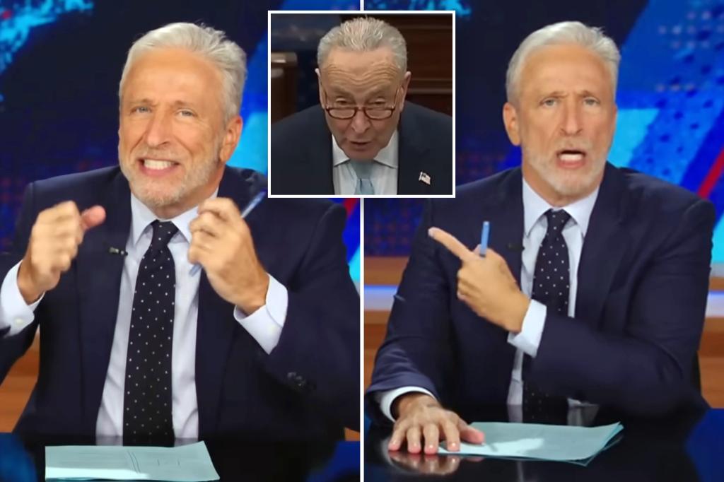 Jon Stewart desgarra a Chuck Schumer en la votación del Proyecto de Ley de gastos del Partido Republicano