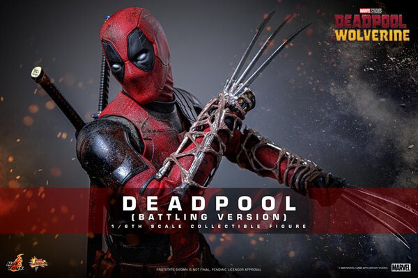 Hot Toys Deadpool & Wolverine – Deadpool (Battling Version) 1/6th Scale Collectible Figure