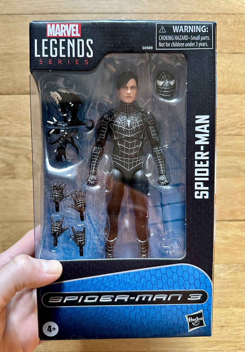 In-Package Image: Hasbro Marvel Legends Series Spider-man 3 Symbiote Spider-Man Figure