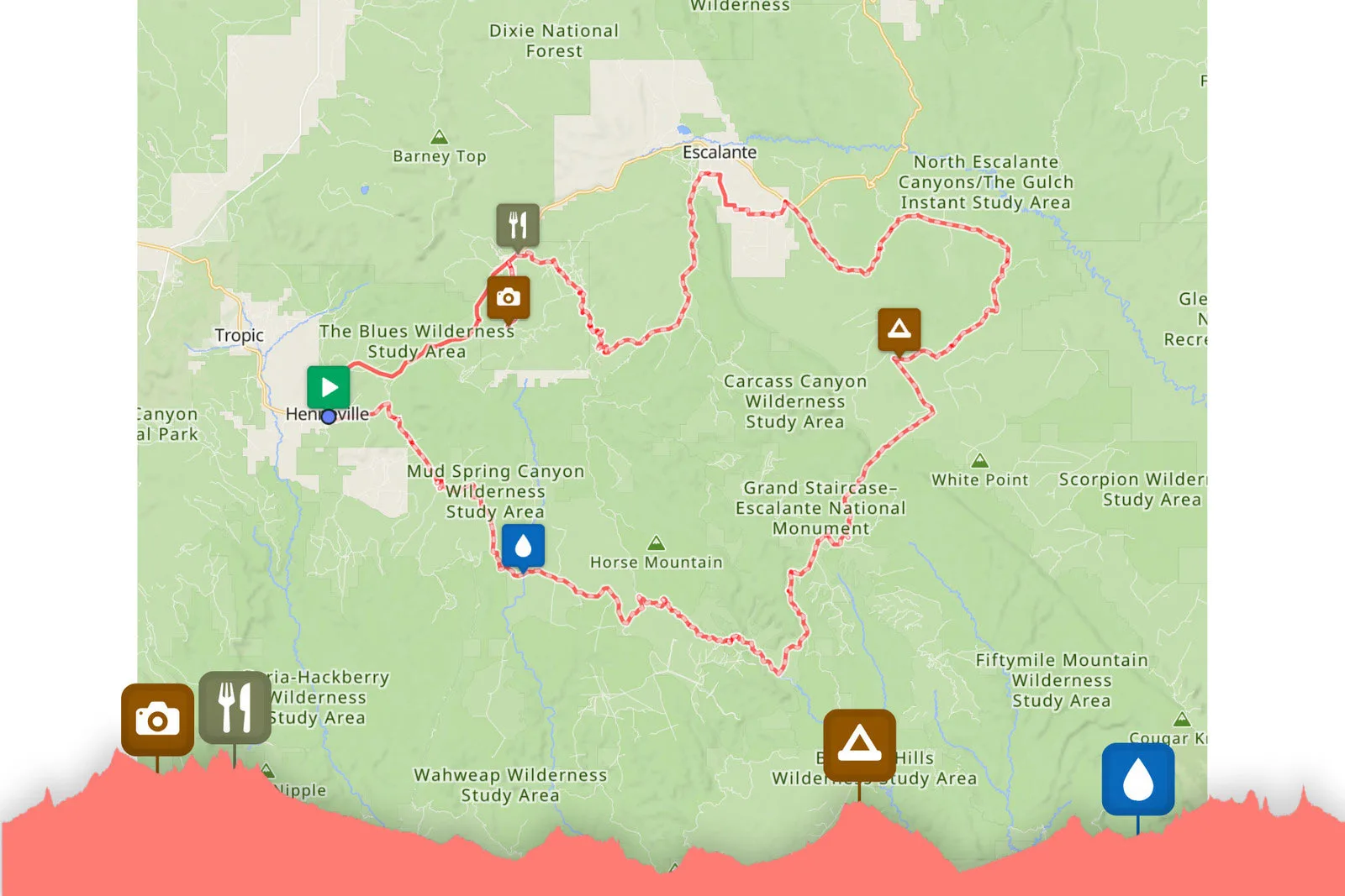 RideWithgps agrega waypoints en todas partes para una navegación más fácil