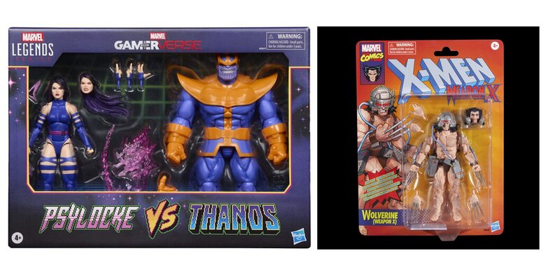 Marvel Legends Target Exclusive X-Men Retro Cardback Weapon X And MvC Inspired Thanos Vs Psylocke Going Up For Pre-Order This Friday