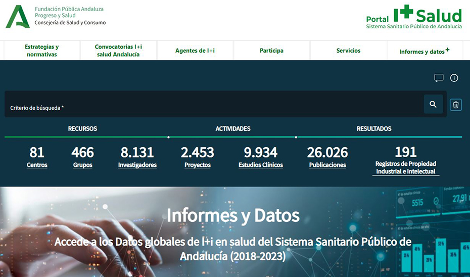 El portal de I+D+i en Salud de Andalucía recibe 3.500 visitas en sus primeros seis meses