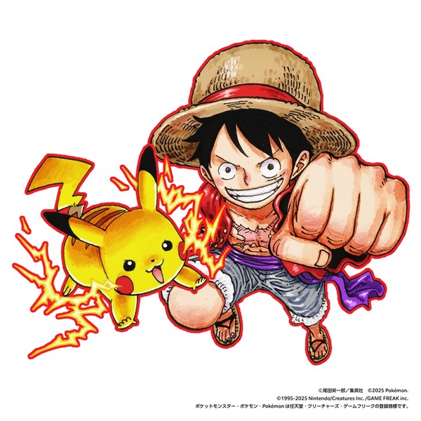 “Semanal Shonen Jump” y Pokémon colaboran “One Piece” Oda Eiichiro dibuja a Luffy y Pikachu